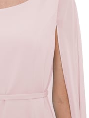 Gina Bacconi Bevin Crepe And Chiffon Cape Pink Dress - Image 4 of 5