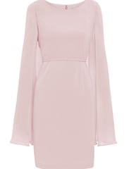 Gina Bacconi Bevin Crepe And Chiffon Cape Pink Dress - Image 5 of 5