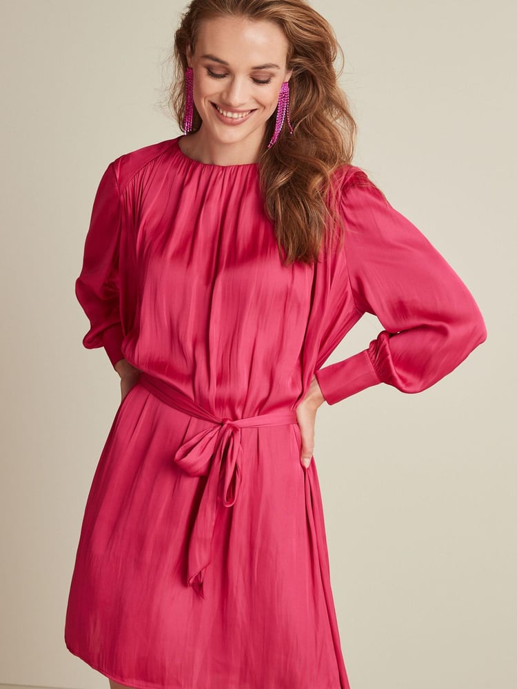 Pink Satin Mini Dress - Image 1 of 6