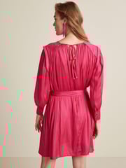 Pink Satin Mini Dress - Image 3 of 6