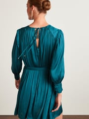 Blue Satin Mini Dress - Image 3 of 5