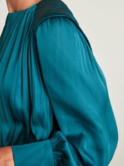 Blue Satin Mini Dress - Image 4 of 5