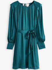Blue Satin Mini Dress - Image 5 of 5