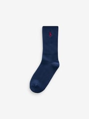 Polo Ralph Lauren Red Boys Unisex Cotton Crew Logo Socks 3 Pack - Image 5 of 7