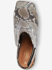 Snake Print Signature Leather Open Toe Shoe Boots - Image 5 of 6