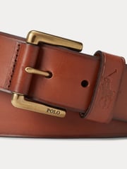 Polo Ralph Lauren Tan Brown Leather Pony Player Belt - Image 2 of 2