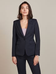 Navy Blue Tailored Single Breasted Jacket - Image 1 of 6