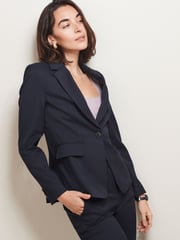 Navy Blue Tailored Single Breasted Jacket - Image 3 of 6