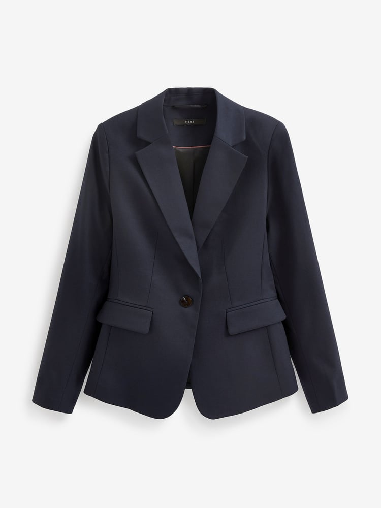 Navy Blue Tailored Single Breasted Jacket - Image 6 of 6