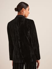 Black Velvet Ripple Suit: Blazer - Image 3 of 5