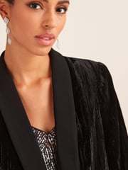 Black Velvet Ripple Suit: Blazer - Image 4 of 5