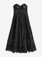 Black Strapless Lace Midi Dress - Image 1 of 5