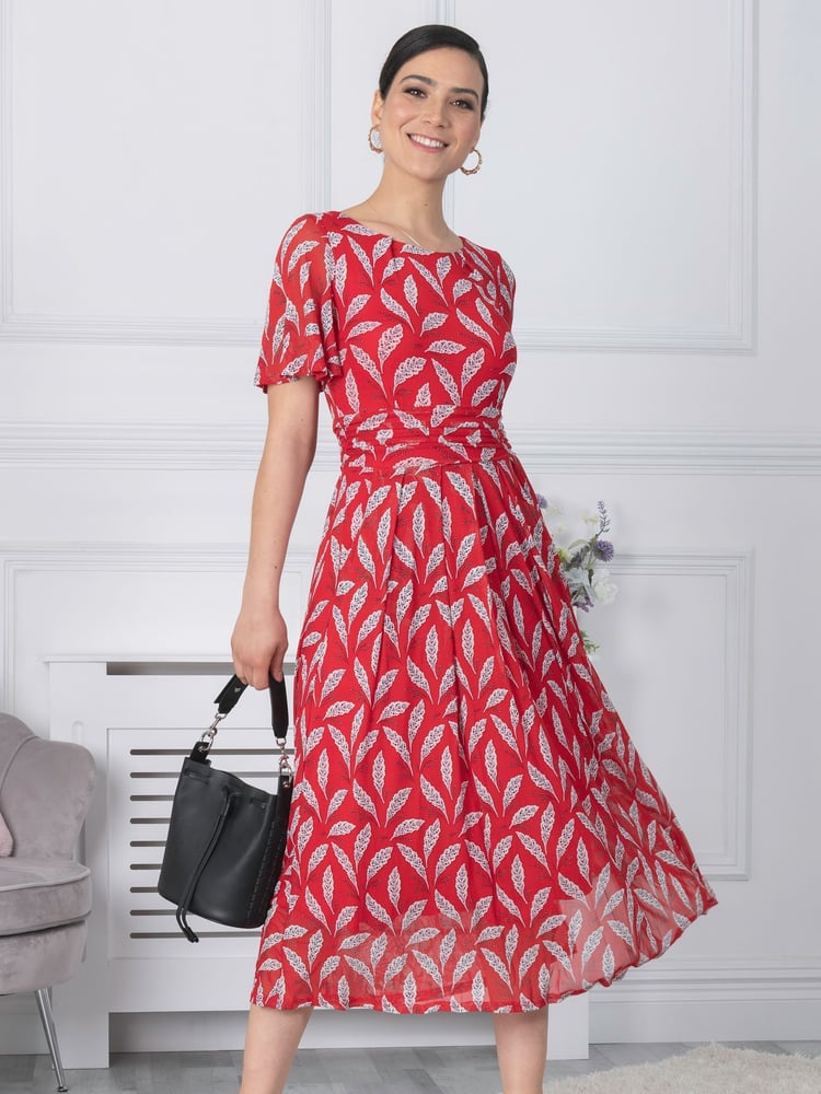 Jolie Moi Red Giana Mesh Maxi Dress - Image 1 of 6