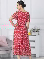 Jolie Moi Red Giana Mesh Maxi Dress - Image 2 of 6