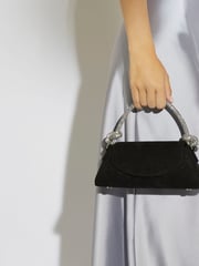 Dune London Black Brynley Diamanté Tubular Hand Bag - Image 3 of 7