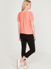 M&Co Orange Broderie Bubble Hem Gypsy Top - Image 2 of 4