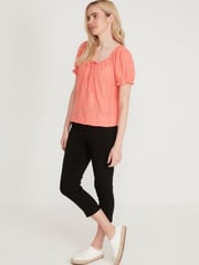 M&Co Orange Broderie Bubble Hem Gypsy Top - Image 4 of 4