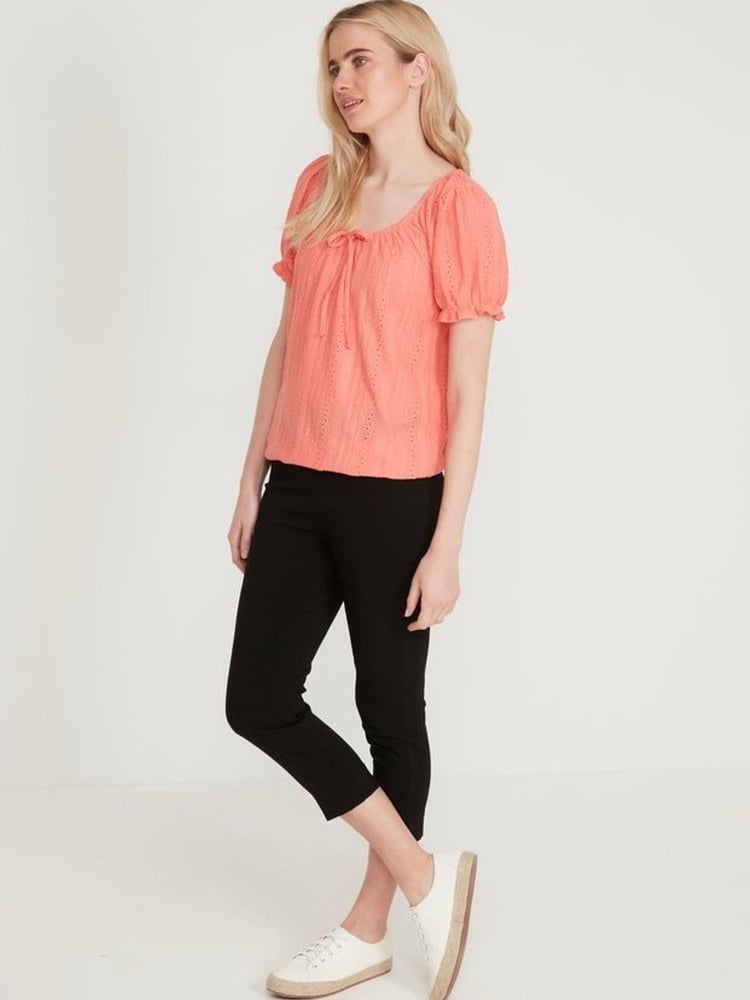 M&Co Orange Broderie Bubble Hem Gypsy Top - Image 4 of 4