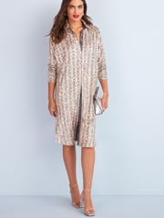 Silver Next Longline Long Sleeve Sequin Shirt Tunic - Image 2 of 4