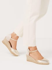 Gold Forever Comfort® Leather Closed Toe Low Wedges - Image 1 of 6