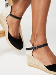 Black Forever Comfort® Leather Closed Toe Low Wedges - Image 2 of 6