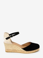 Black Forever Comfort® Leather Closed Toe Low Wedges - Image 3 of 6