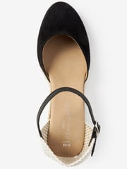 Black Forever Comfort® Leather Closed Toe Low Wedges - Image 5 of 6
