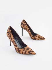 Leopard Premium Forever Comfort® Leather Point Toe Court Shoes - Image 1 of 7
