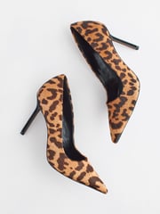 Leopard Premium Forever Comfort® Leather Point Toe Court Shoes - Image 3 of 7