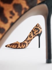 Leopard Premium Forever Comfort® Leather Point Toe Court Shoes - Image 5 of 7