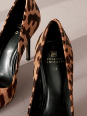 Leopard Premium Forever Comfort® Leather Point Toe Court Shoes - Image 6 of 7