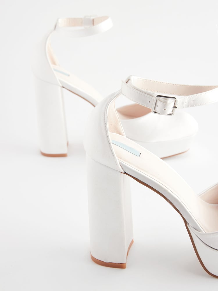 Ivory Forever Comfort® Wedding Satin Platform Bridal Sandals - Image 10 of 10