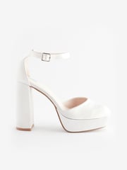 Ivory Forever Comfort® Wedding Satin Platform Bridal Sandals - Image 7 of 10