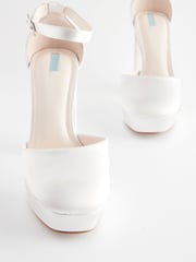 Ivory Forever Comfort® Wedding Satin Platform Bridal Sandals - Image 8 of 10