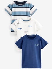 Blue/White Plane Short Sleeve Character T-Shirts 3 Pack (3mths-7yrs) - Image 1 of 2