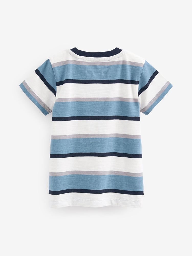 Blue/White Plane Short Sleeve Character T-Shirts 3 Pack (3mths-7yrs) - Image 2 of 2