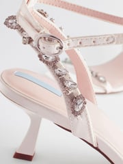Ivory Forever Comfort® Wedding Embellished Low Heel Bridal Sandals - Image 10 of 11