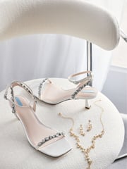Ivory Forever Comfort® Wedding Embellished Low Heel Bridal Sandals - Image 2 of 11