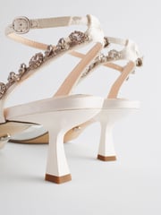 Ivory Forever Comfort® Wedding Embellished Low Heel Bridal Sandals - Image 8 of 11