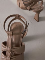 Taupe Signature Leather Bow Sandals - Image 6 of 6