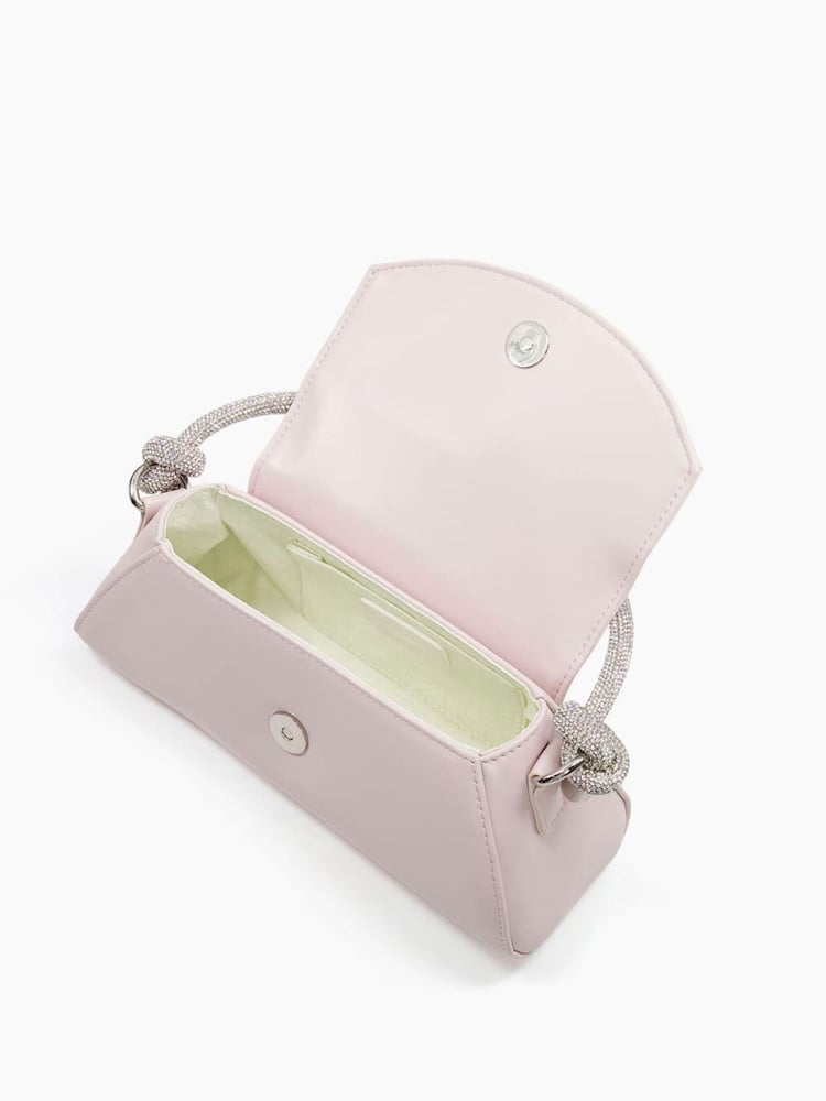 Dune London Cream Brynley Diamanté Tubular Hand Bag - Image 6 of 6