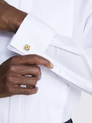 MOSS White Tailored Fit Wing Collar Pleated 100% Cotton Dress Shirt - Image 3 of 5
