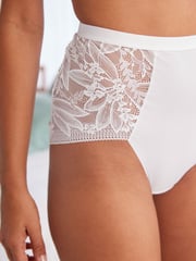 Black/White Tummy Control High Rise Microfibre & Lace Knickers 2 Pack - Image 4 of 7