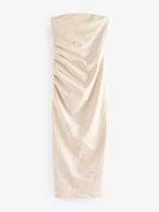Neutral Textured Bandeau Midi Dress - Image 5 of 6