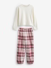 Red/Ecru Woven Check Pyjamas 2 Packs (3-16yrs) - Image 3 of 8