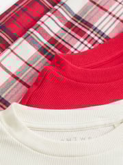 Red/Ecru Woven Check Pyjamas 2 Packs (3-16yrs) - Image 4 of 8