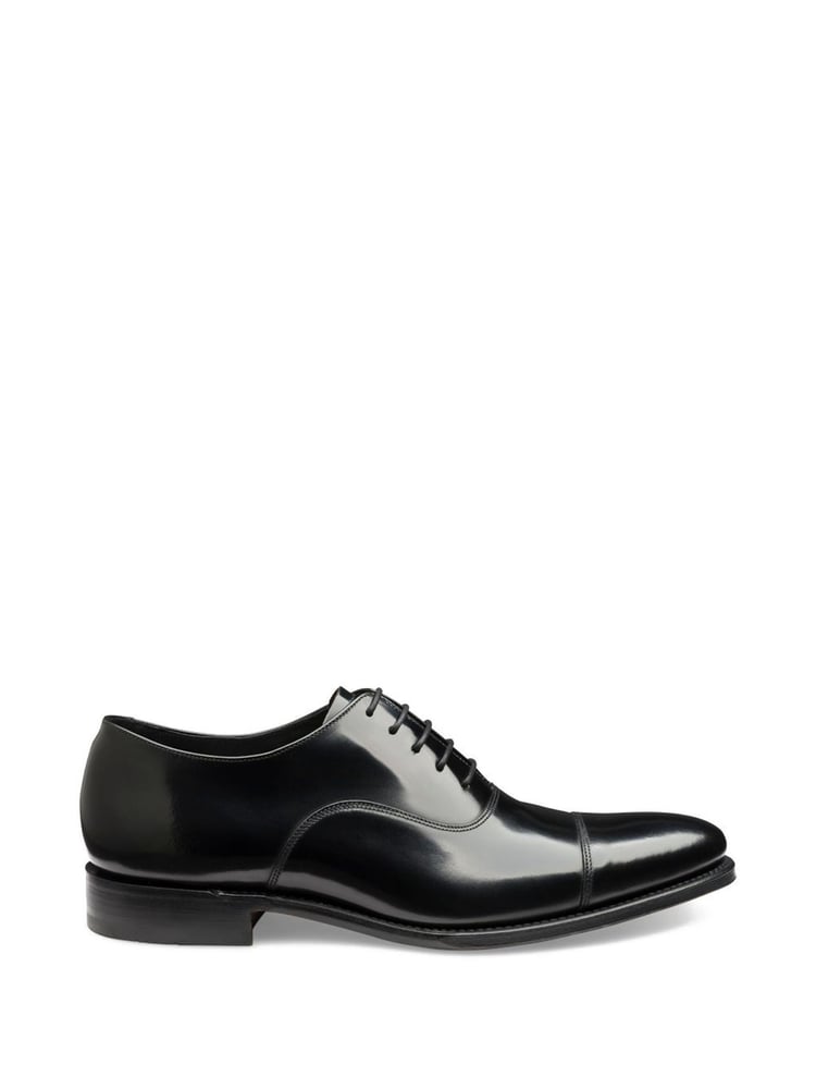 Loake Smith Black Polished Oxford Toe Cap Shoes - Image 1 of 3 Loake Smith Black Polished Oxford Toe Cap Shoes - Image 1 of 3