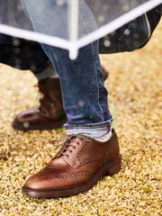 Loake Chester Burnished Calf Leather Heavy Brogue Shoes - Image 1 of 4