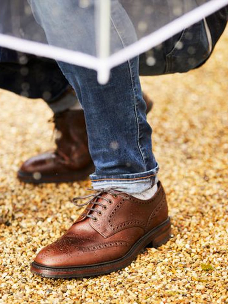 Loake Chester Burnished Calf Leather Heavy Brogue Shoes - Image 1 of 4