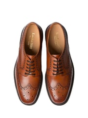 Loake Chester Burnished Calf Leather Heavy Brogue Shoes - Image 4 of 4